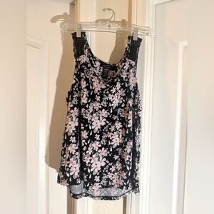 Floral Black and Pink Women's Top